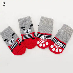 4-Piece Set Knitted Pet Socks