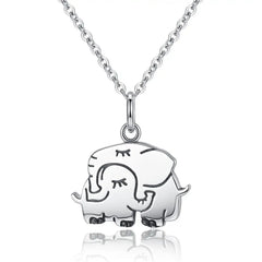 Silver Elephant Hug Pendant