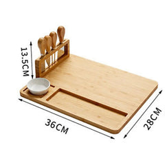 Square Bamboo Cheese Chopping Board Serving Tray