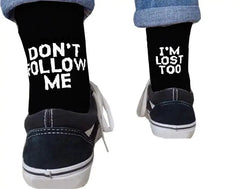 Humor Printed Crew Socks