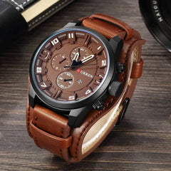 Uncharted Male Leather Wristwatch