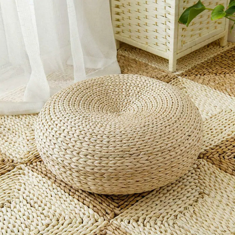 Round Straw Tatami Meditation Cushion