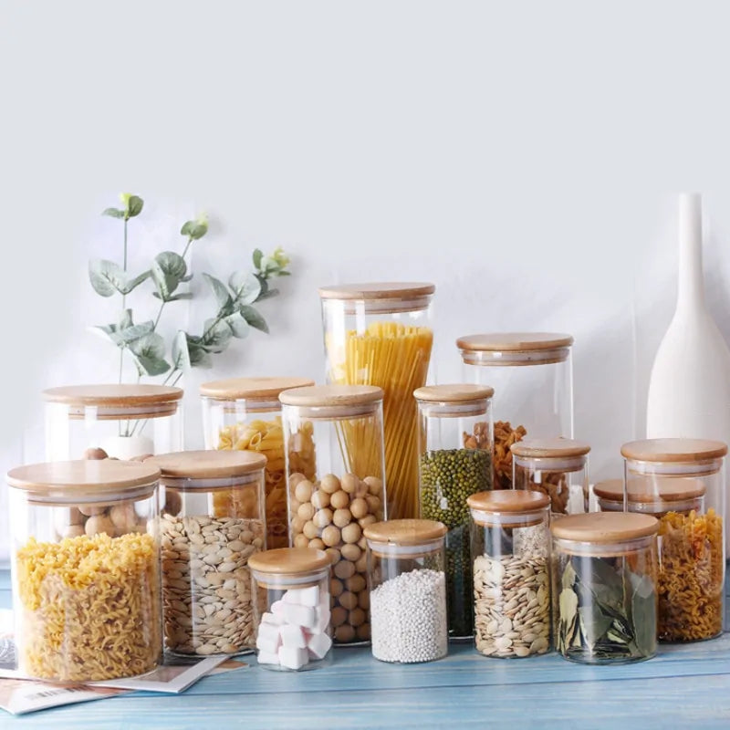 Bamboo-Covered Glass Food Storage Containers