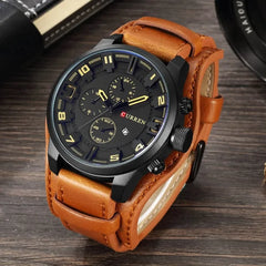 Uncharted Male Leather Wristwatch