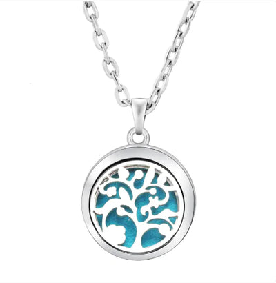 Blue Tree Pendant Necklace