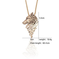 Wolf Head Pendant Necklace