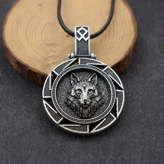 Viking Wolf Head Necklace Pendant