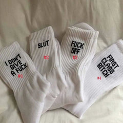 Humor Printed Crew Socks