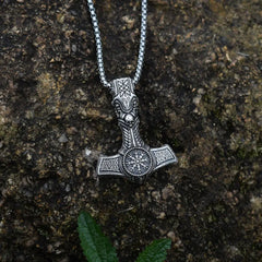 Viking Thor Hammer Pendant Necklace