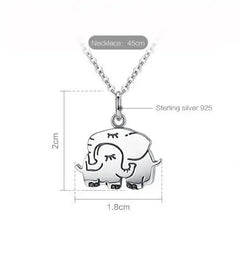 Silver Elephant Hug Pendant