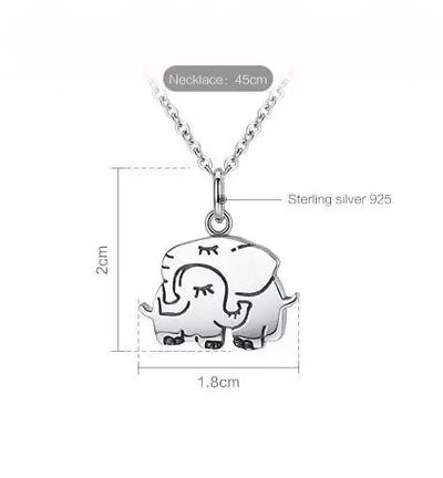 Silver Elephant Hug Pendant