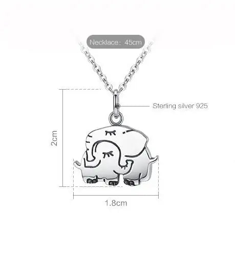 Silver Elephant Hug Pendant