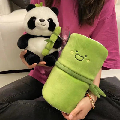 Bamboo Tube Panda Stuffed Animal