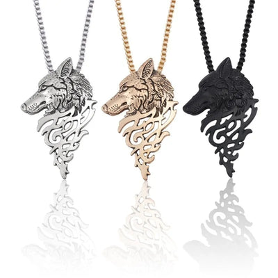 Wolf Head Pendant Necklace