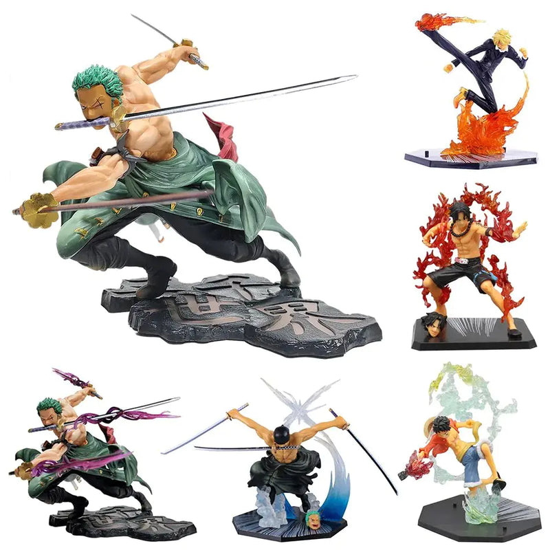 18CM One Piece Figure Roronoa Zoro Three-Blade