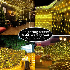 Net Mesh Solar Fairy Lights for Outdoors