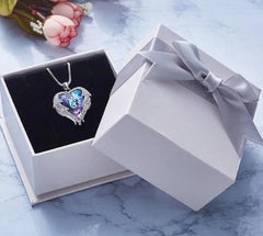 Crystal Angel's Heart Pendant Necklace