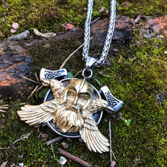 Norse Viking Odin Raven Axe Necklace Viking Gift