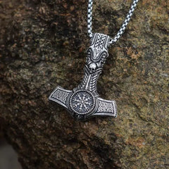 Viking Thor Hammer Pendant Necklace