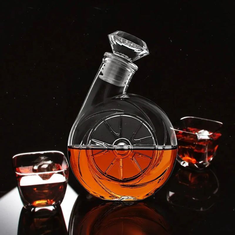 Retro Vintage Bowler Crystal bottle for Whiskey