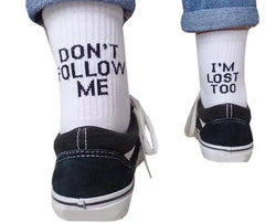 Humor Printed Crew Socks