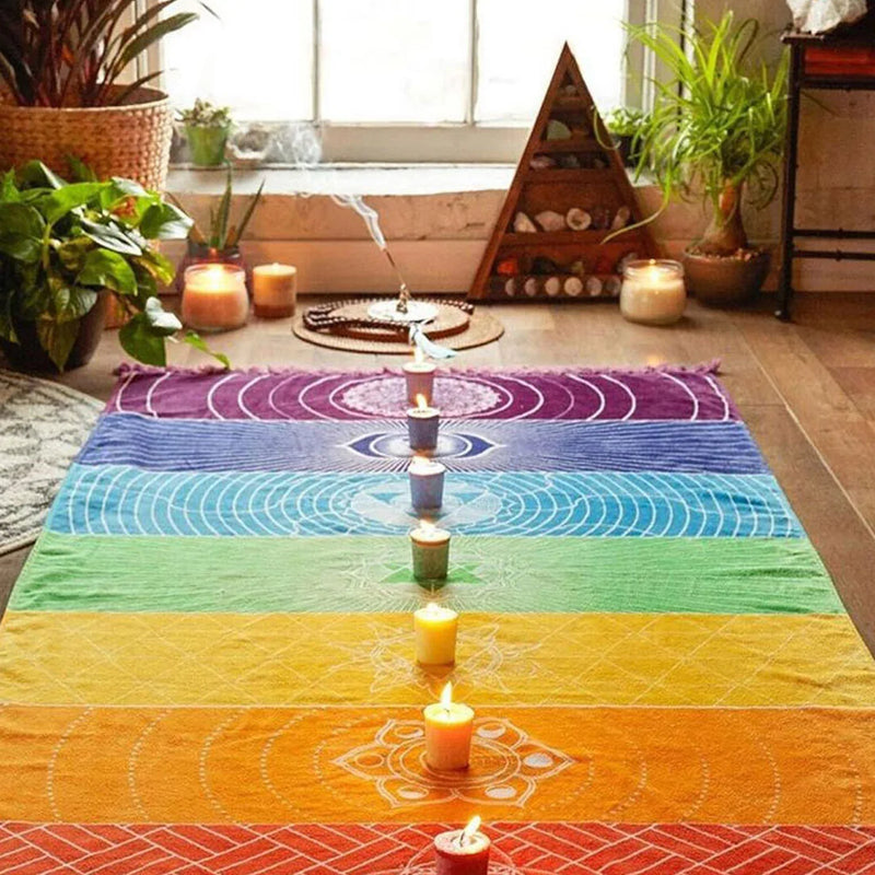 Mandala Rainbow Chakra Tapestry